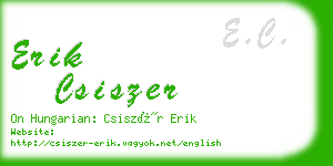 erik csiszer business card